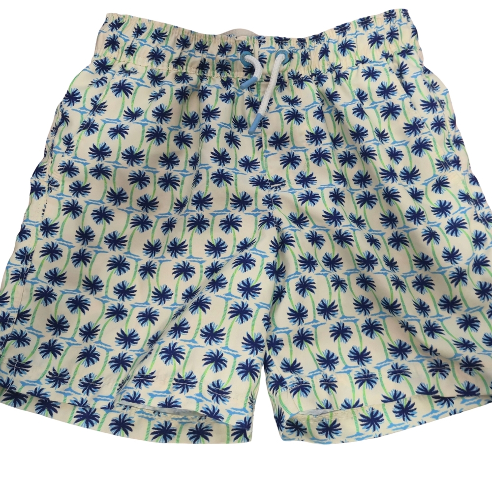 Cat & Jack White Mesh Lined Swim Trunks Size 6/7